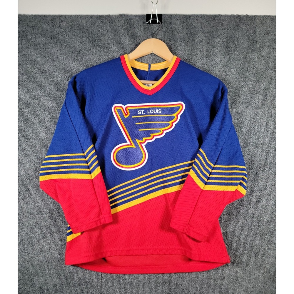 Vintage 90s St Louis Blues NHL Hockey Jersey Boys Size L/XL Sewn Authentic CCM